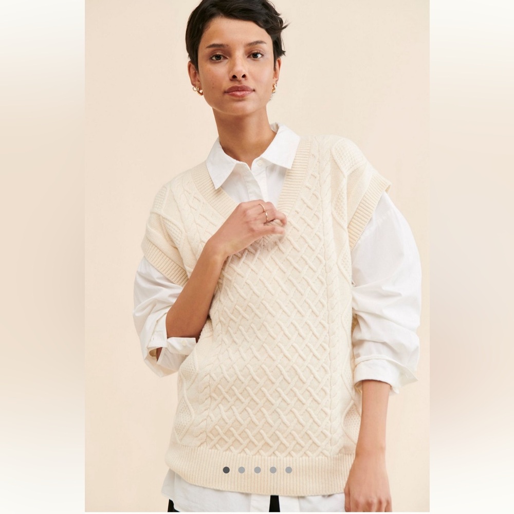 Madewell Cable Knit V-Neck Sweater Vest